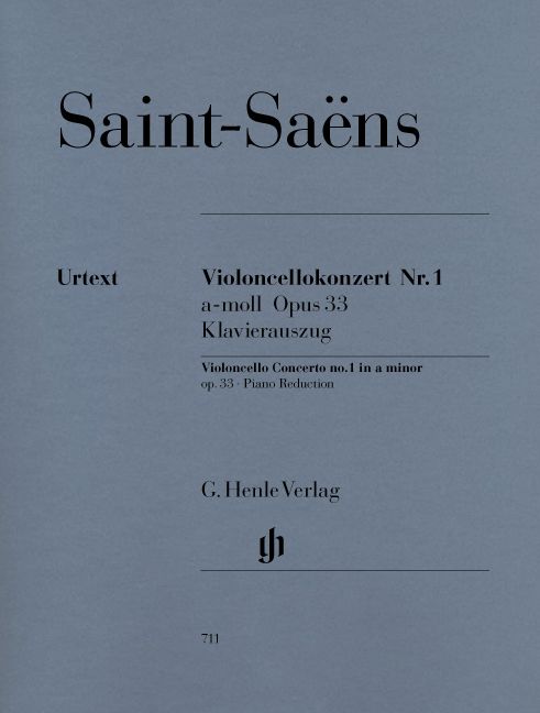 SAINT -SAENS - VIOLONCELLOKONZERT NR.1 a-MOLL OP.33, KLAVIERAUSZUG URTEXT