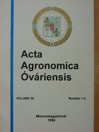 A. Mohamed Safiullah - Acta Agronomica Óváriensis Volume 36. Number 1-2. [antikvár]
