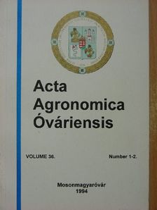 A. Mohamed Safiullah - Acta Agronomica Óváriensis Volume 36. Number 1-2. [antikvár]