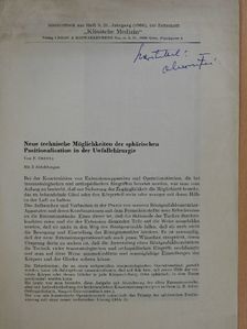 F. Oberna - Neue technische Möglichkeiten der sphärischen Positionalisation in der Unfallchirurgie (dedikált példány) [antikvár]