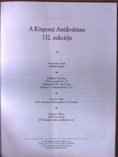 A Központi Antikvárium 132. aukciója [antikvár]