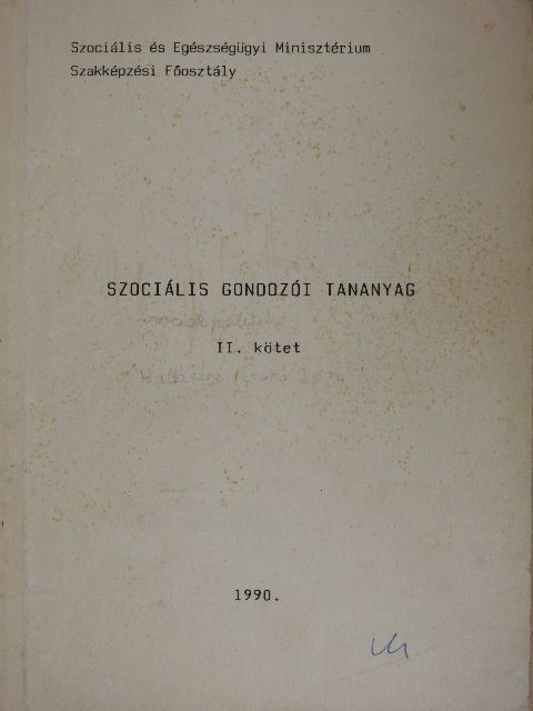 Dr. Stollár János - Szociális gondozói tananyag II. [antikvár]