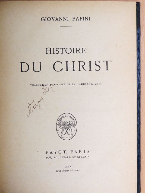 Giovanni Papini - Histoire du Christ [antikvár]