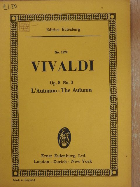 Antonio Vivaldi - Le Quattro Stagioni No. 3. - L'Autunno [antikvár]