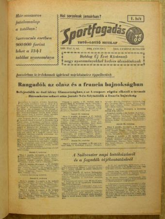 Krémer József - Sportfogadás 1966. január-december [antikvár]