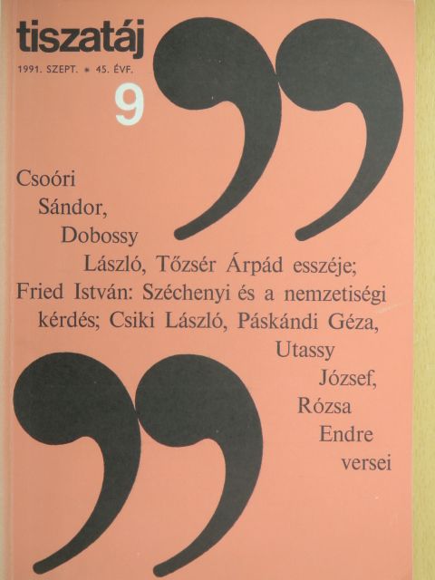 Árpás Károly - Tiszatáj 1991. szeptember [antikvár]