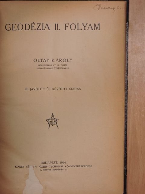 Oltay Károly - Geodézia II. folyam [antikvár]