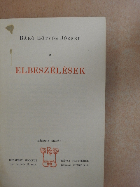 Báró Eötvös József - Elbeszélések [antikvár]