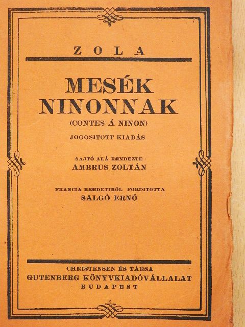 Zola - Mesék Ninonnak [antikvár]
