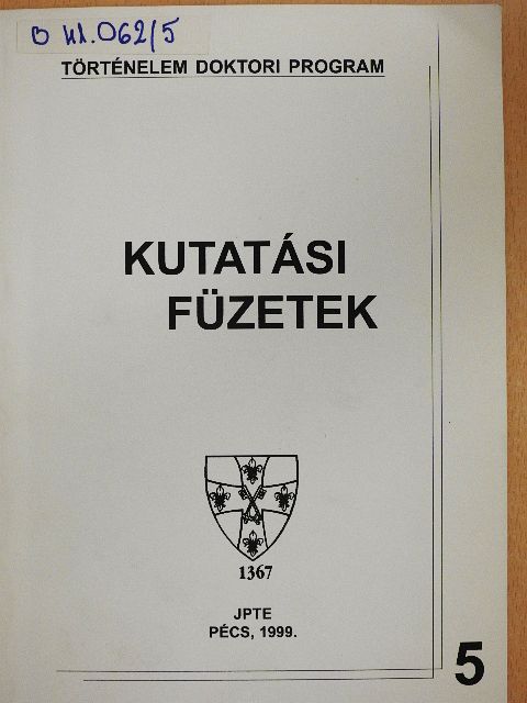 Hornyák Árpád - Kutatási füzetek 5. [antikvár]