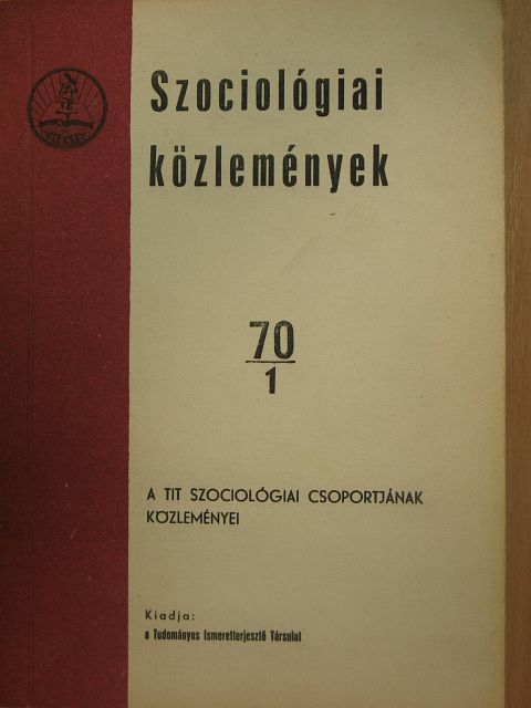 Szociológiai közlemények 70/1. [antikvár]