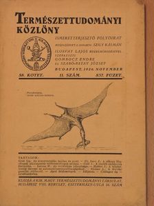 Bodócs I. - Természettudományi Közlöny 1926. november [antikvár]