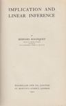 Bernard Bosanquet - Implication and Linear Inference [antikvár]