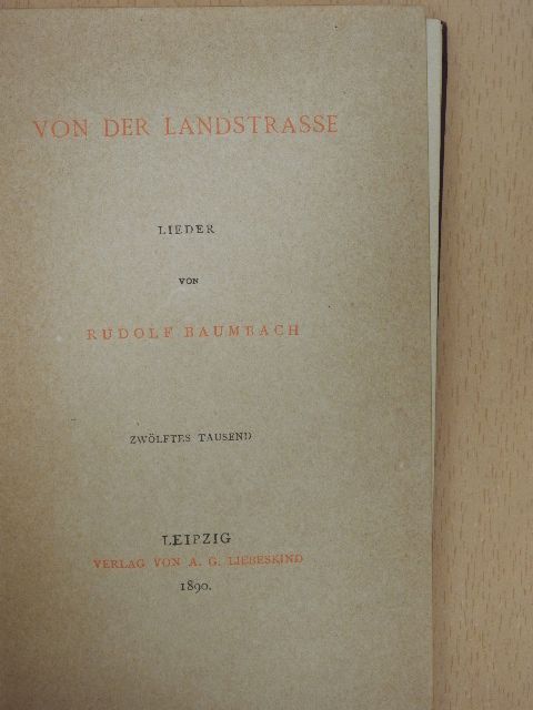 Rudolf Baumbach - Von der Landstrasse [antikvár]