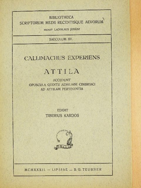 Callimachus Experiens - Attila [antikvár]