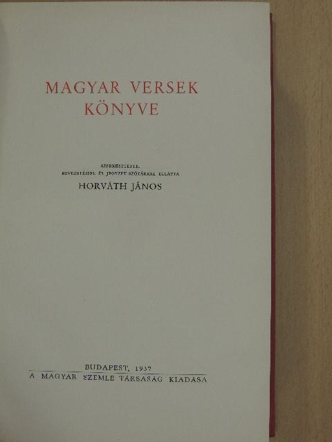 Apáti Ferenc - Magyar Versek Könyve [antikvár]