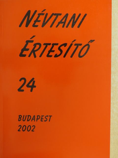 Barkóczy László - Névtani Értesítő 24. [antikvár]