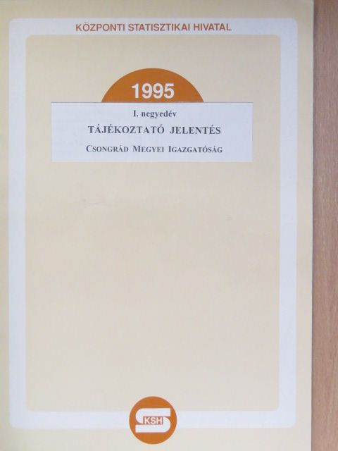 Donkáné Verebes Éva - Tájékoztató jelentés 1995. I. negyedév [antikvár]