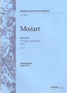 MOZART, W,A, - KONZERT FÜR FAGOTT UND ORCHESTER B-DUR KV 191 STUDIENPARTITUR URTEXT