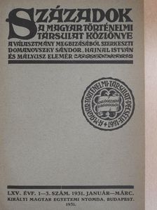 Asztalos Miklós - Századok 1931. január-december [antikvár]