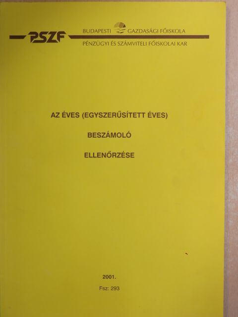 Vörös László - Az éves (egyszerűsített éves) beszámoló ellenőrzése [antikvár]
