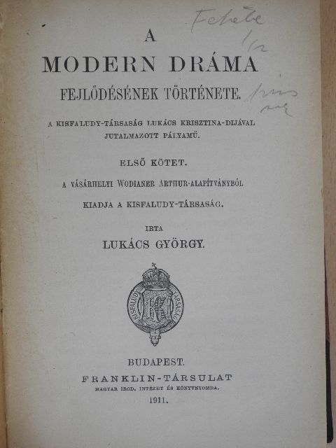 Lukács György - A modern dráma fejlődésének története I. [antikvár]