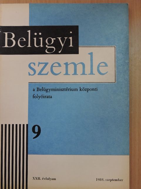 Beregnyei József - Belügyi Szemle 1984. szeptember [antikvár]