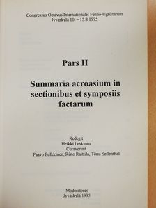 Ilse Lehiste - Summaria acroasium in sectionibus et symposiis factarum [antikvár]