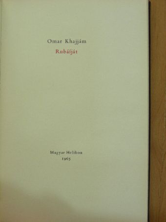 Omar Khajjám - Rubáíját [antikvár]