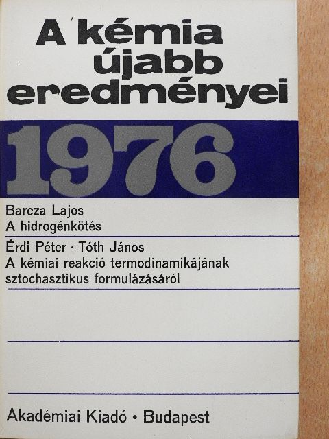 Barcza Lajos - A kémia újabb eredményei 31. [antikvár]