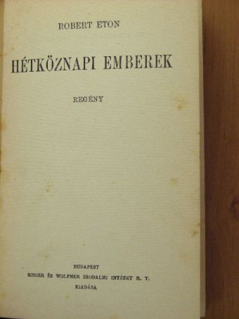 Robert Eton - Hétköznapi emberek [antikvár]