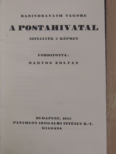 Rabindranath Tagore - A postahivatal [antikvár]