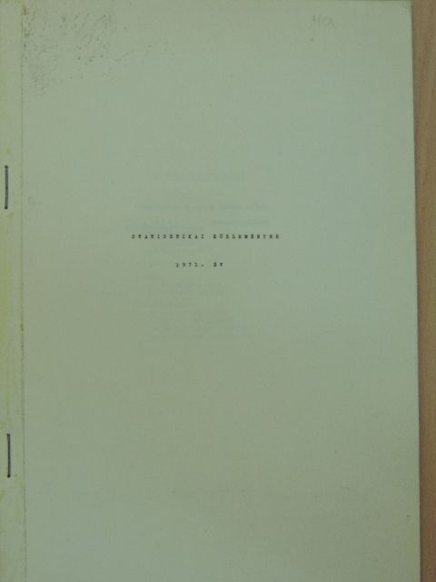 Statisztikai közlemények 1971. év [antikvár]