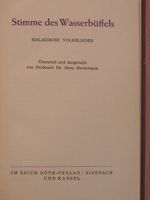 Stimme des Wasserbüffels [antikvár]
