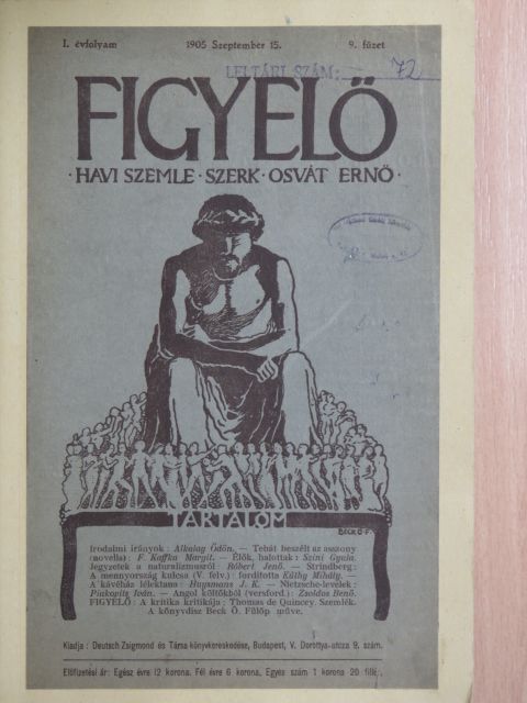 Alkalay Ödön - Figyelő 1905. Szeptember 15. [antikvár]