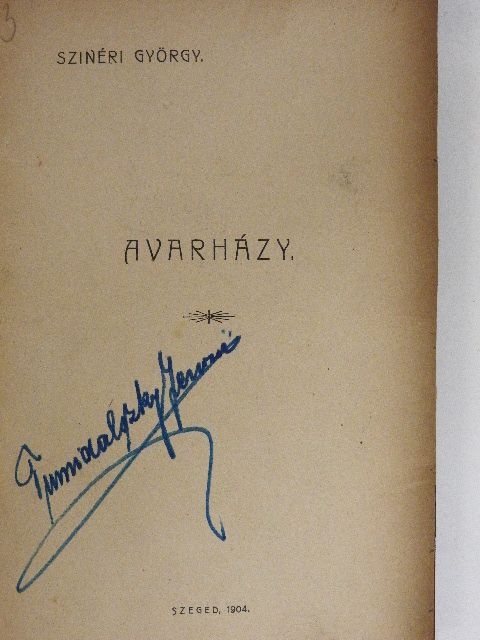 Szinéri György - Avarházy [antikvár]