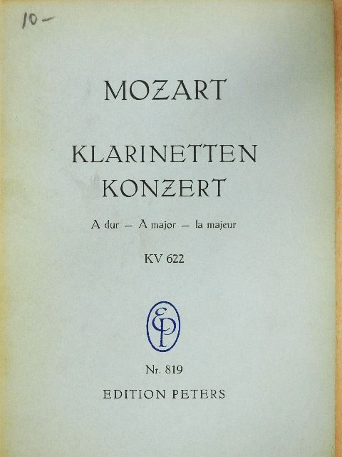 W. A. Mozart - Konzert für Klarinette und Orchester [antikvár]
