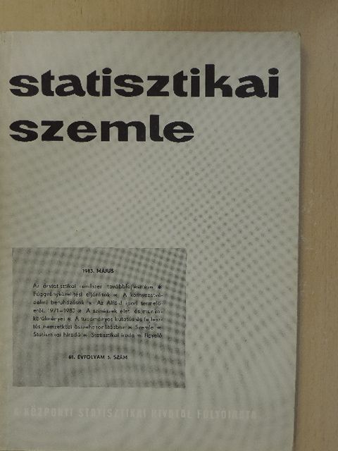 Andorka Rudolf - Statisztikai Szemle 1983. május [antikvár]