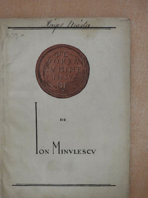 Ion Minulescu - De vorba cu mine insu-mi [antikvár]