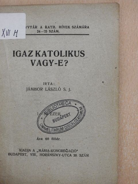 Jámbor László S. J. - Igaz katolikus vagy-e? [antikvár]