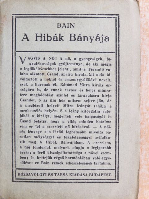 F. W. Bain - A hibák bányája [antikvár]