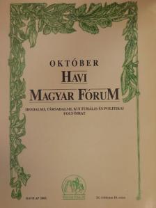 Angyal János - Havi Magyar Fórum 2003. október [antikvár]