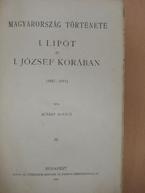 Acsády Ignácz - A magyar nemzet története VII. [antikvár]