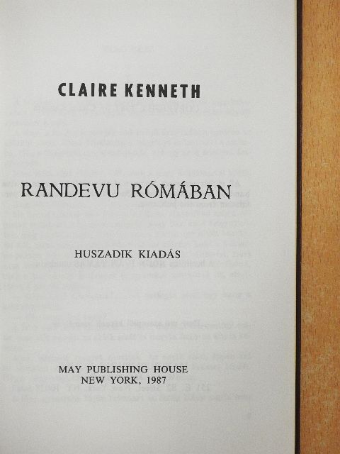 Claire Kenneth - Randevu Rómában [antikvár]