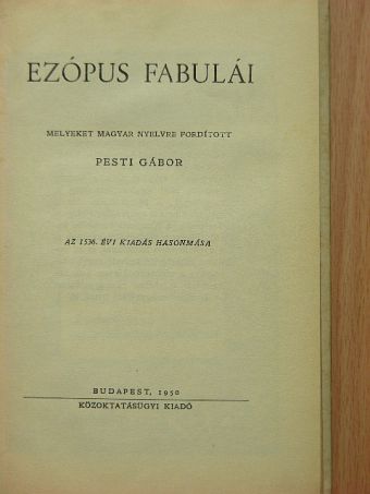 Ezópusz - Ezópus fabulái [antikvár]