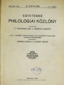 Boda István - Egyetemes Philologiai Közlöny 1928. április-december [antikvár]