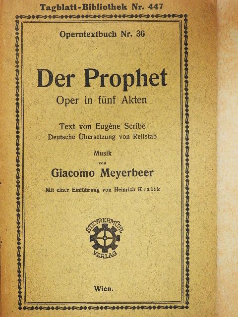 Eugéne Scribe - Der Prophet [antikvár]