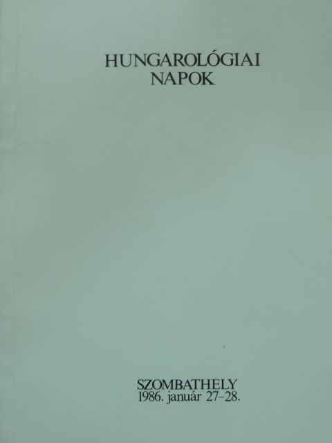 Barsi Ernő - Hungarológiai napok [antikvár]