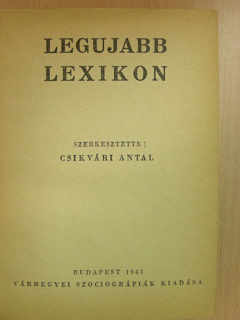Legujabb lexikon [antikvár]