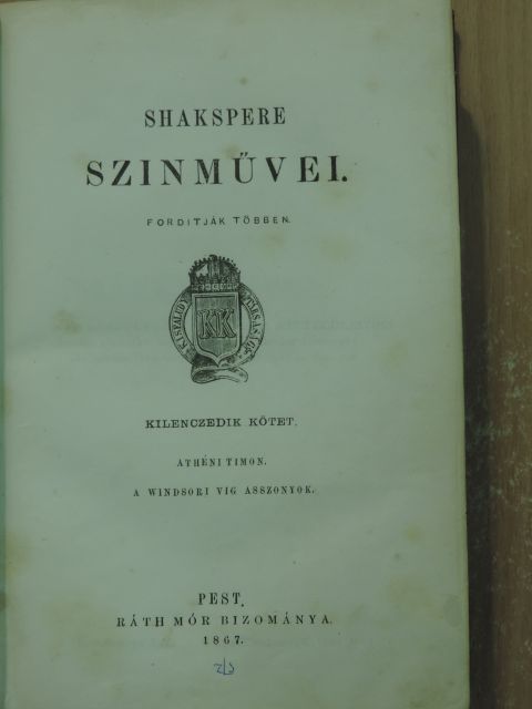 Shakespeare - Shakspere szinművei IX-X. [antikvár]